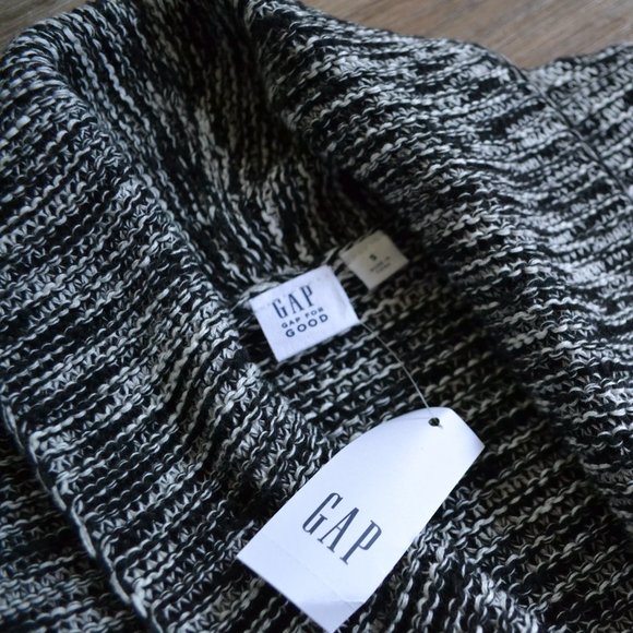 NWT Gap Thick Knit Marled Black Sweater Longline Vest Size Small - Picture 5 of 5
